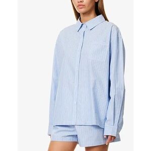 Adanola Blue and White Striped Shirt